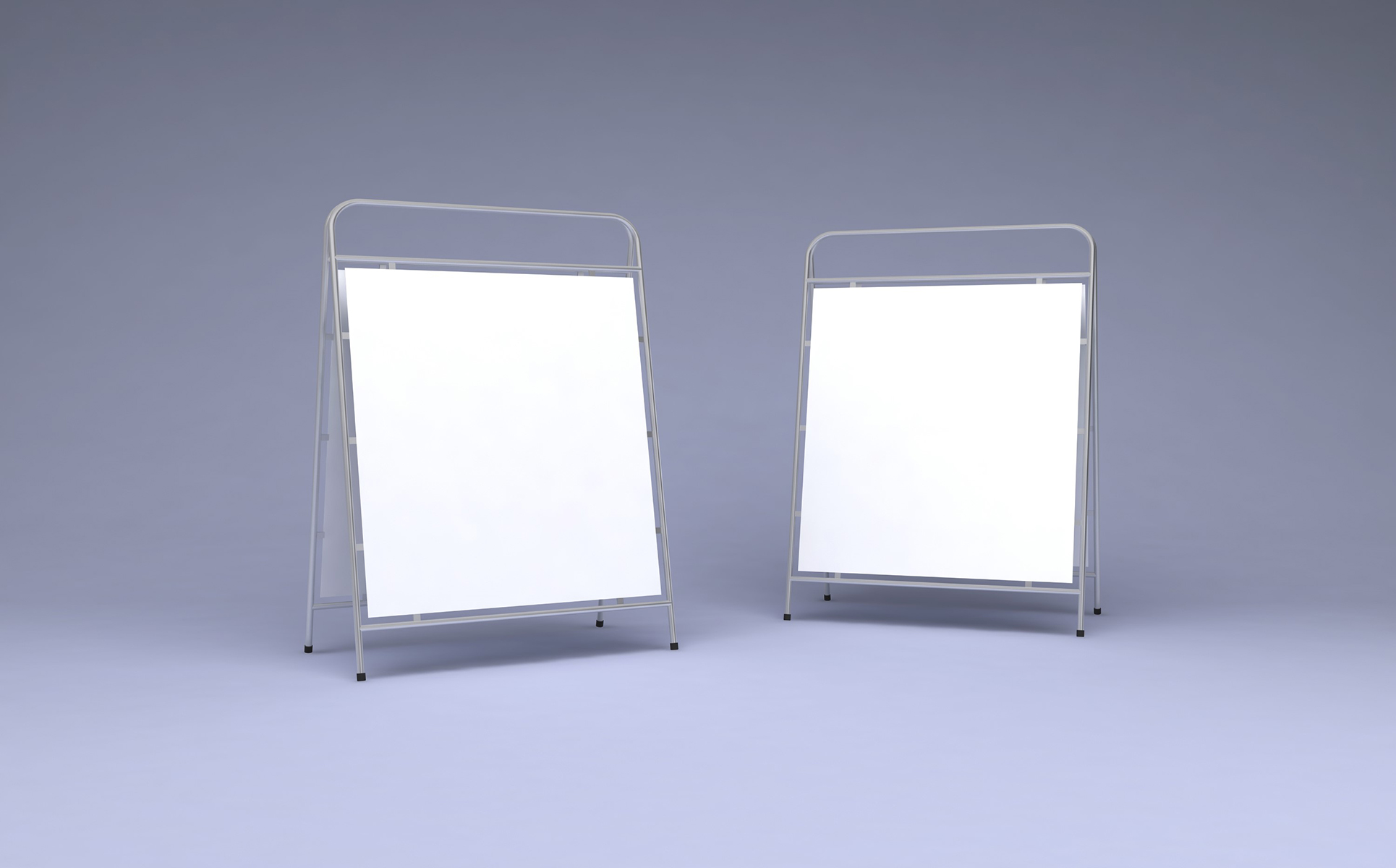 Modern Metallic notice board stand mockup product mockup